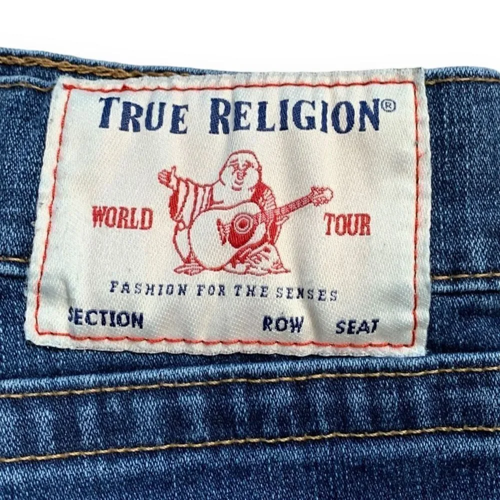 True Religion Geno Jeans Medium Wash Relaxed Slim Cotton Stretch‎ Denim 40
